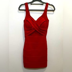 Red Strappy Mini Bodycon Dress